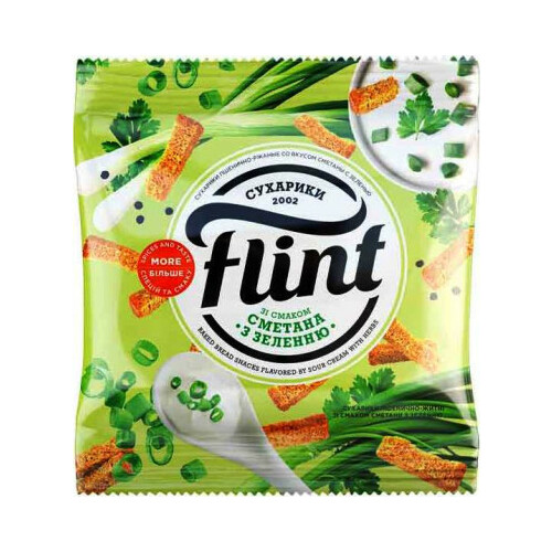 Sausiņi kviešu rudzu Krējums, zaļumi 50g, Flint