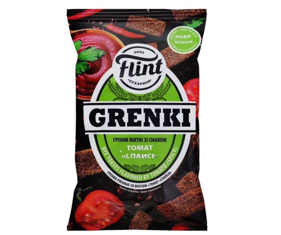 Sausiņi kviešu rudzu Tomātu Spicy 50g, Flint