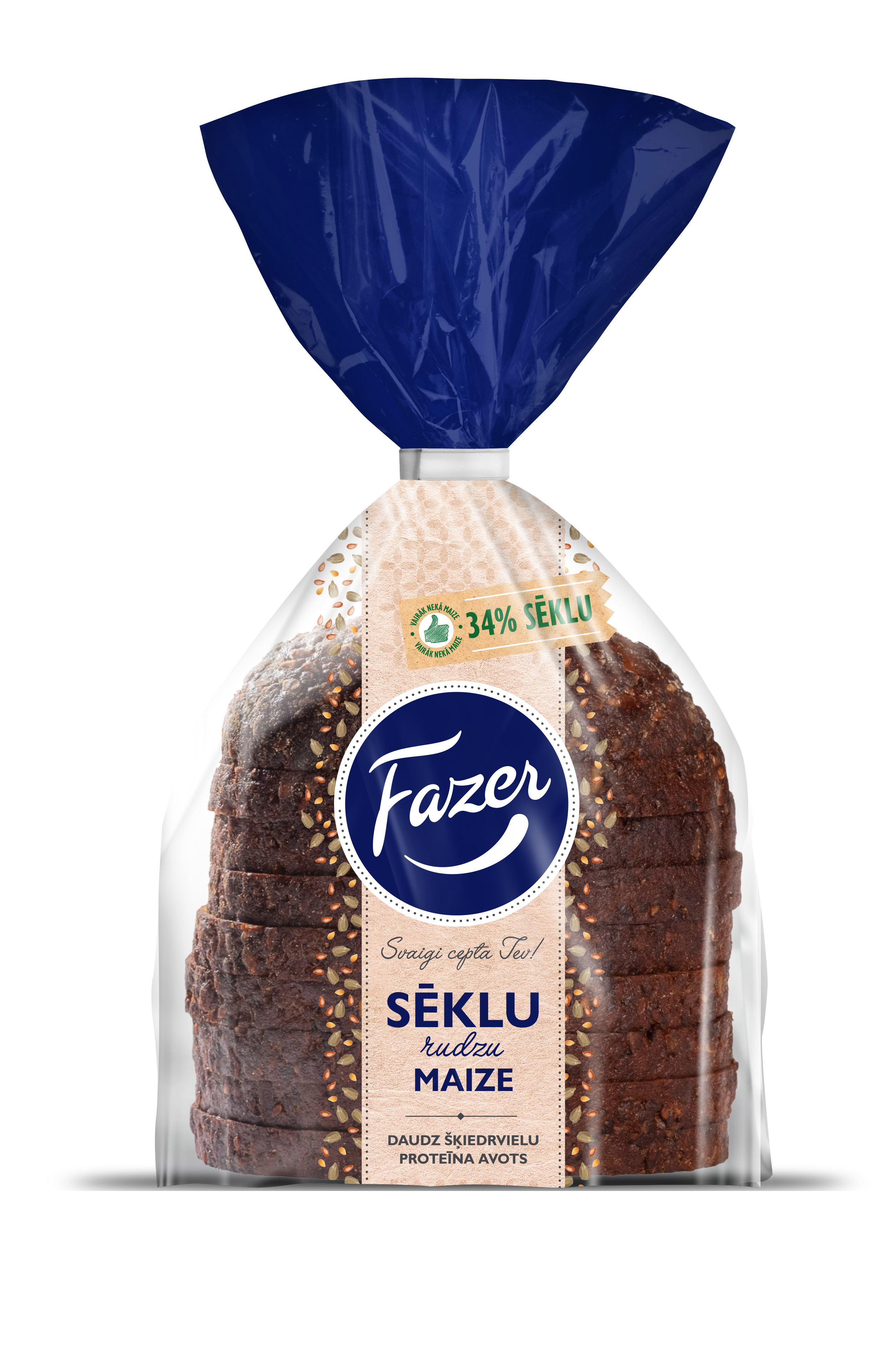 Sēklu rudzu maize 400g, Fazer