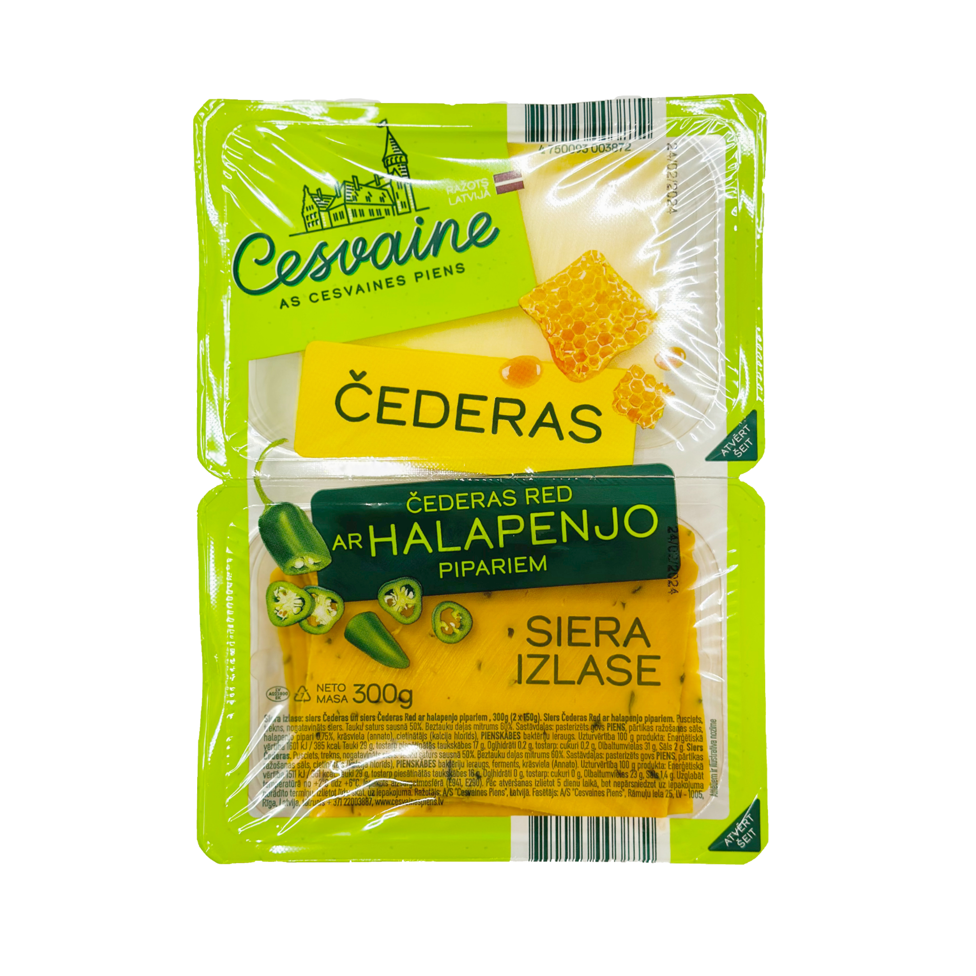 Siera izlase Čed.Red ar Halapenjo pip./Čederas 300g, Cesvaine