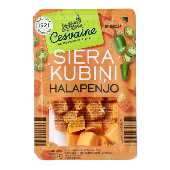 Siera kubiņi Čederas Red ar Halapenjo pip. 110g, Cesvaine
