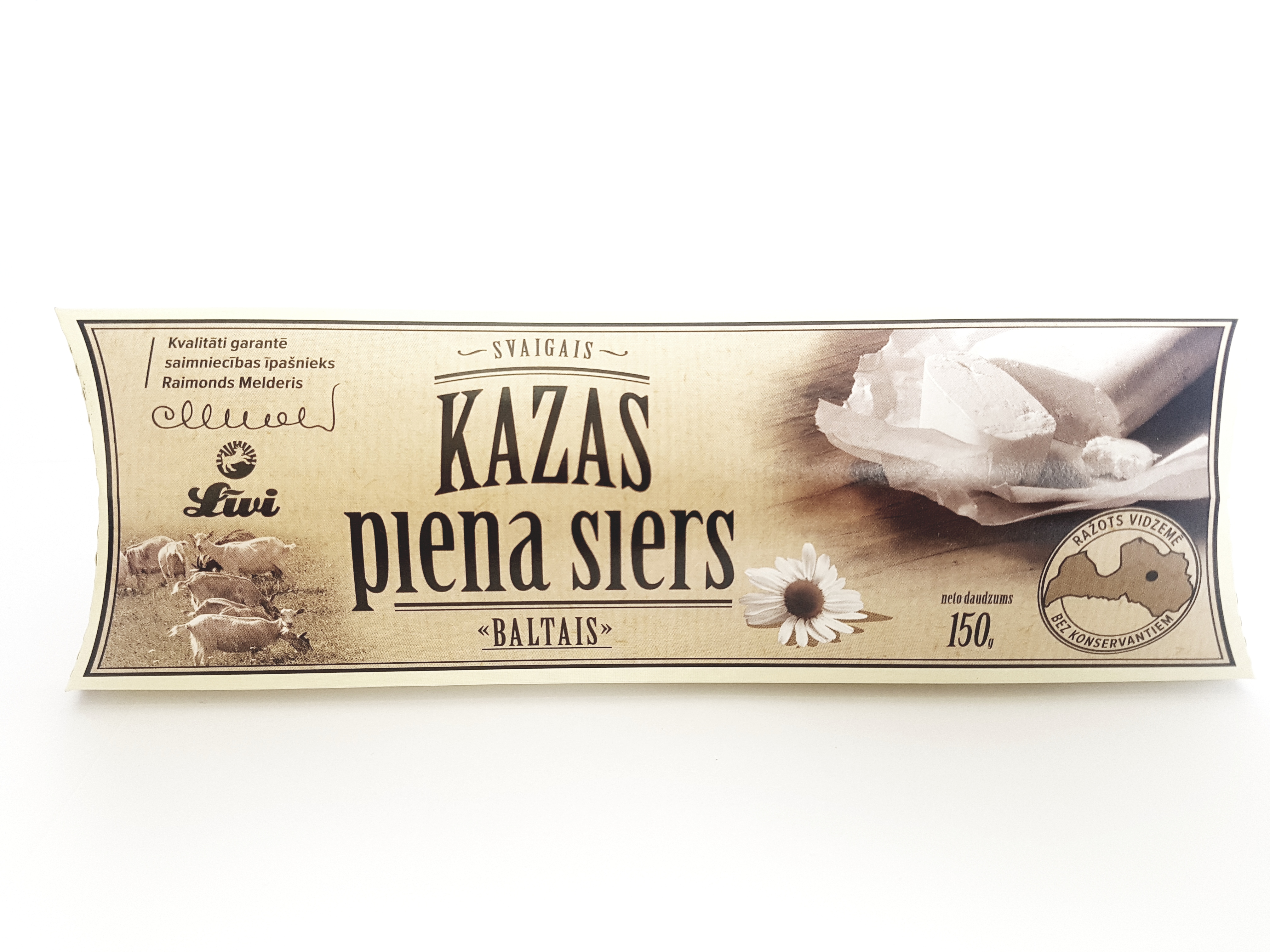 Siers Kazas piena Baltais 150g
