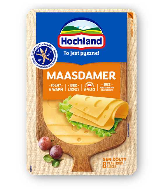 Siers šķēlītēs Maasdamer 135g, Hochland
