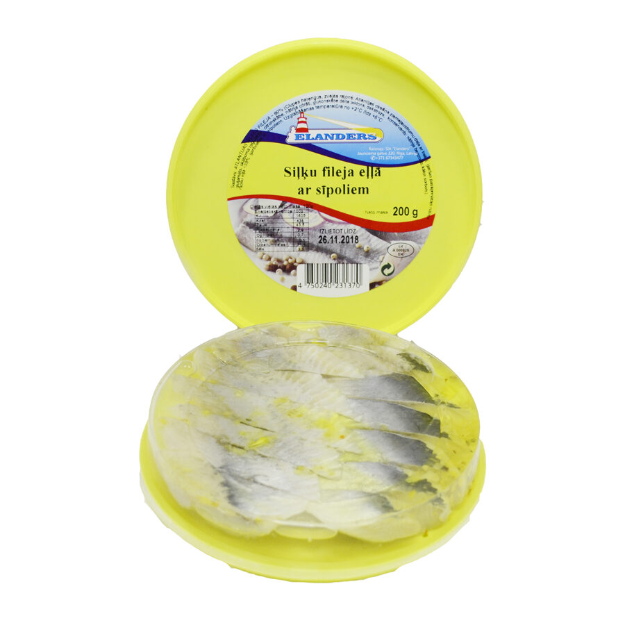 Siļķu fileja eļļā ar sīpoliem 200g