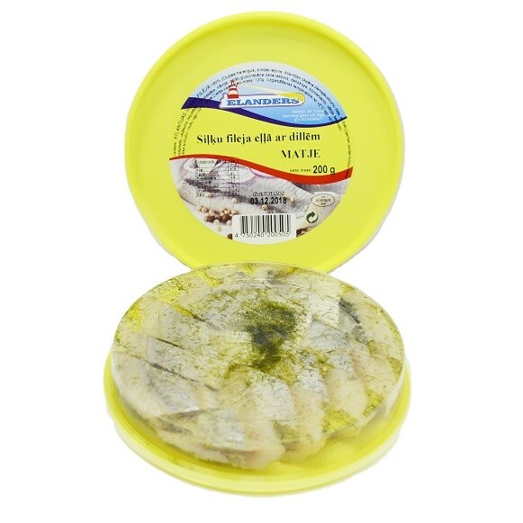 Siļķu fileja Matje eļļā ar dillēm 200g