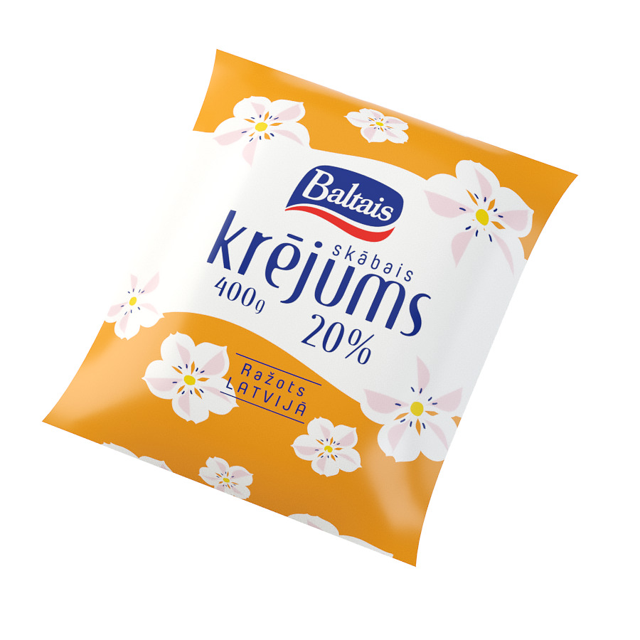 Skābais krējums 20% 400g, Baltais