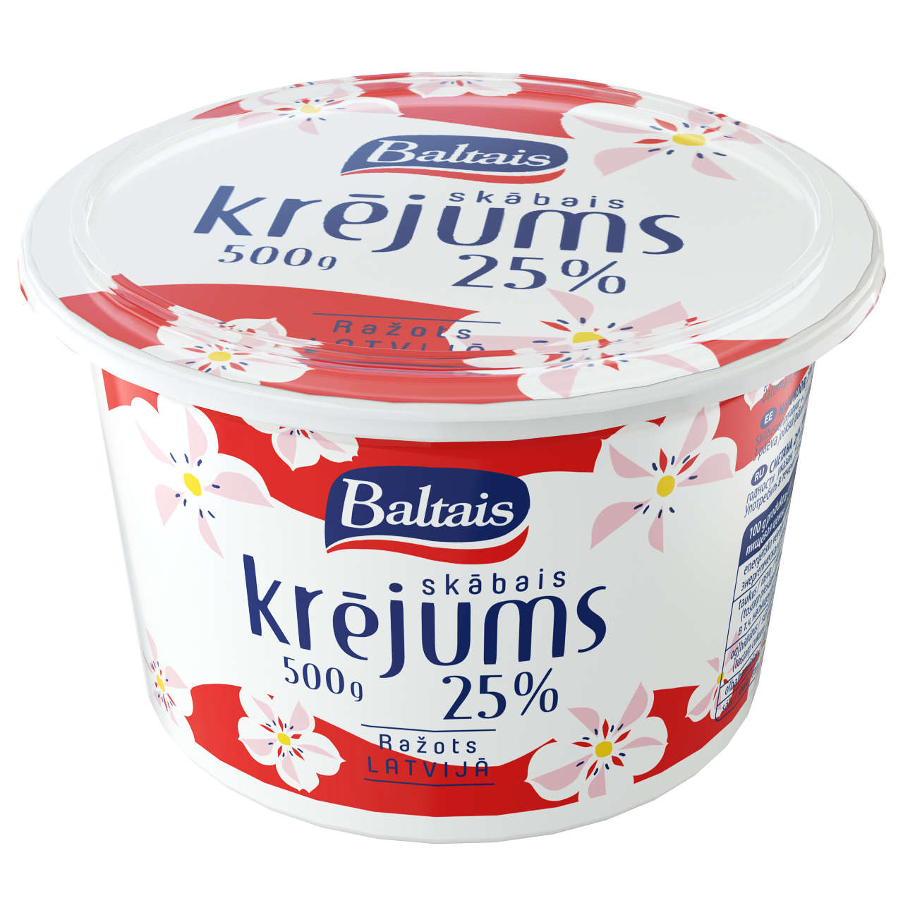 Skābais krējums 25% 500g, Baltais