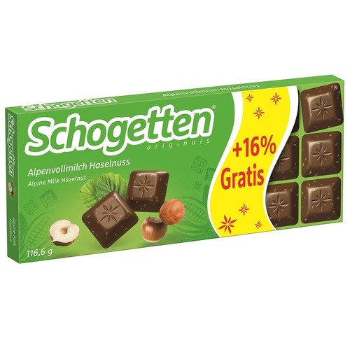 Šok. gabal. ar lazdu riekstiem 116.6g, Schogetten