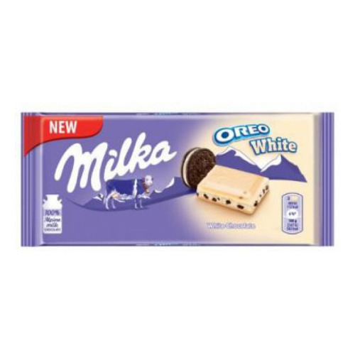 Šokolāde baltā Oreo ar cepumiem 100g, Milka