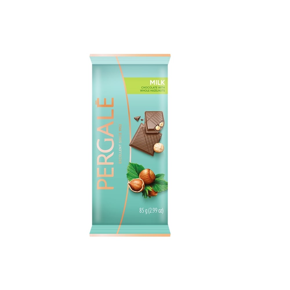Šokolāde piena ar lazdu riekstiem 85g, Pergale