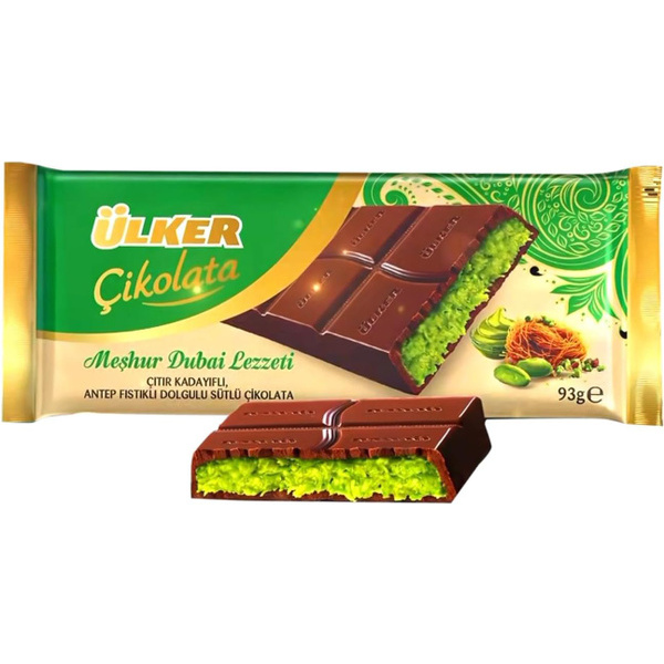 Šokolāde Ulker Dubai Flavor Crispy Kadayif ar pistācijām un pienu 93g