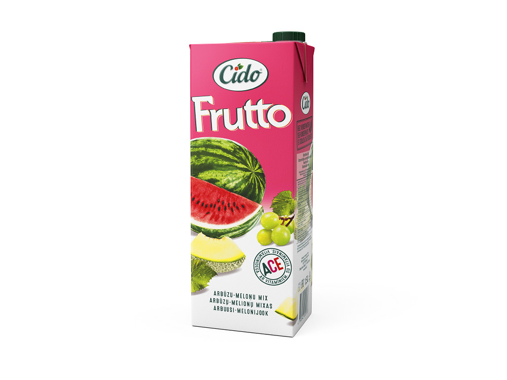 Sulas dzēriens Frutto Arbūzu-meloņu Mix ar A,C,E vit. 1.5l, Cido