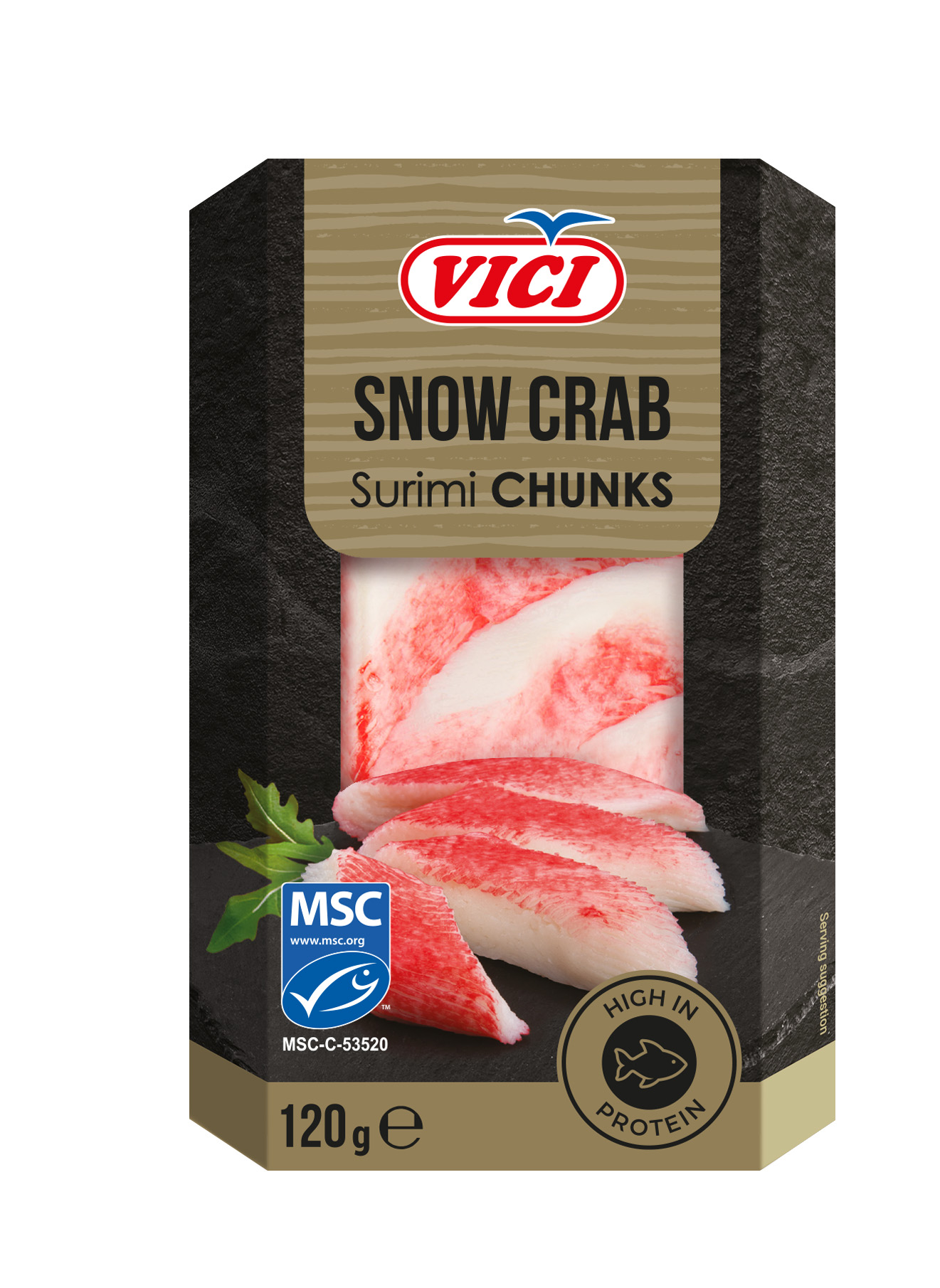 Surimi gaļa ar krabja garšu Snow Crab 120g, Viči