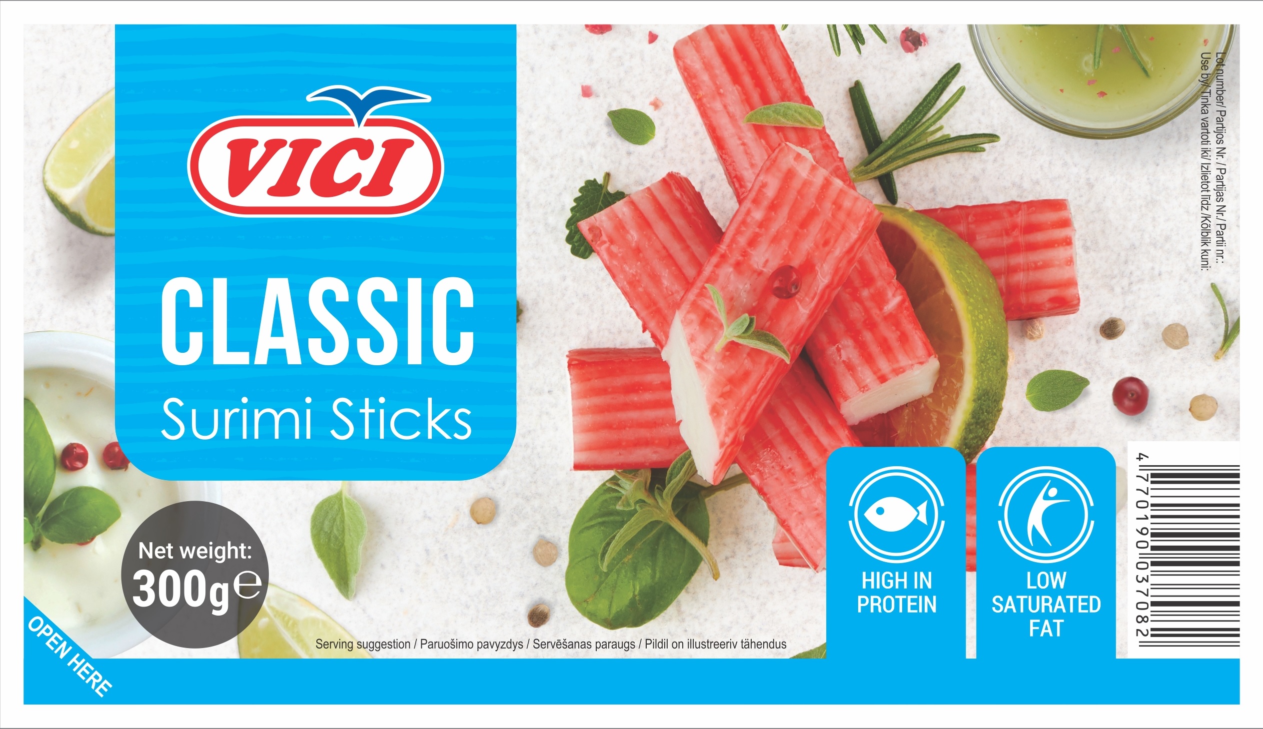 Surimi nūjiņas dzesētas Classic 300g, Viči