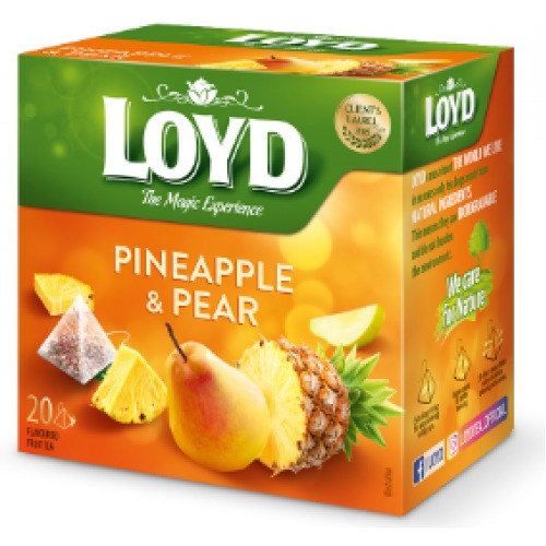 Tēja augļu ar ananāsu un bumbieru garšu Pyramids 20x2g, Loyd.
