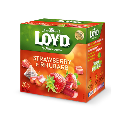 Tēja Loyd Pyramids augļu ar zemeņu un rabarberu garšu, 20 gb., 40g