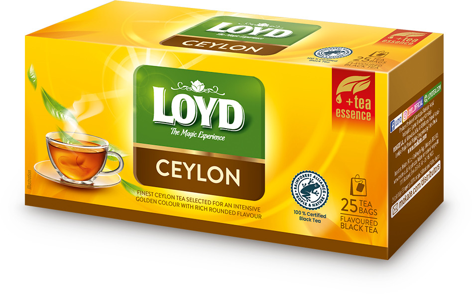 Tēja melnā aromatizēta Ceylon 25x2g, Loyd