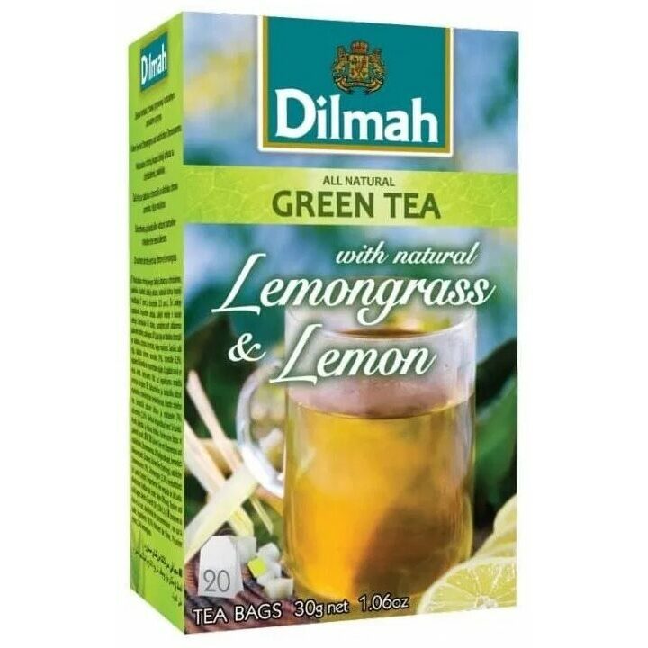 Tēja zaļā ar citronu un citronzāli 20x1.5g, Dilmah