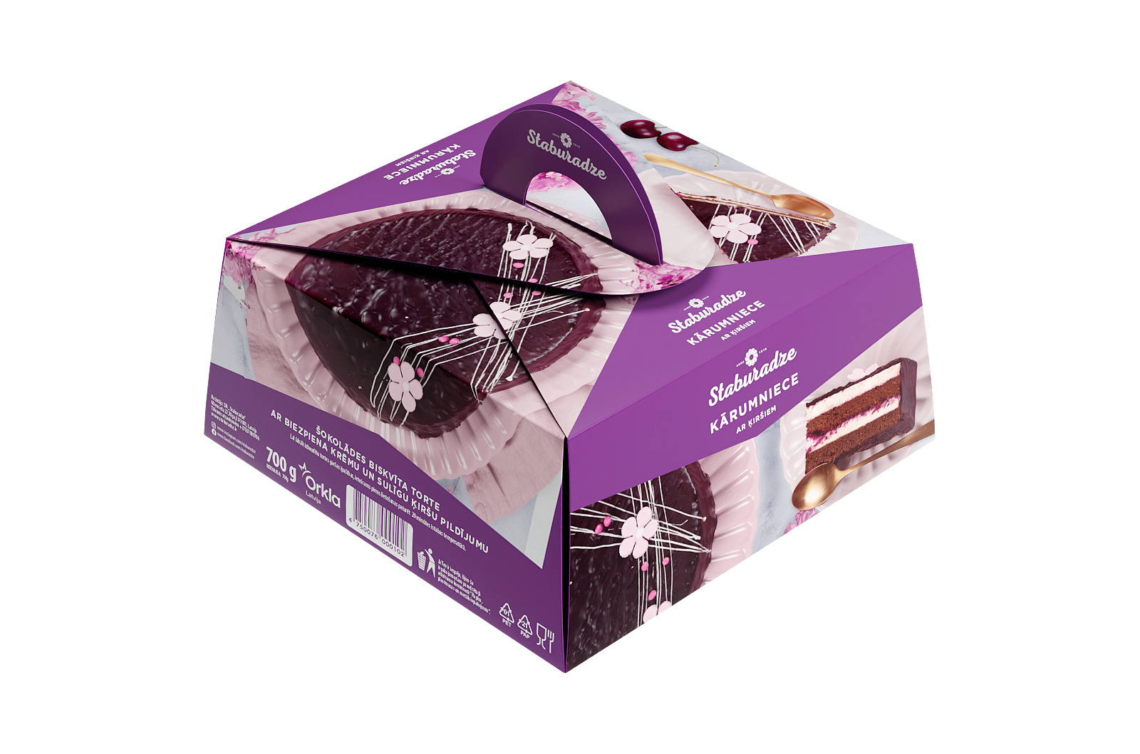 Torte ar ķiršiem Kārumniece 700g, Staburadze.