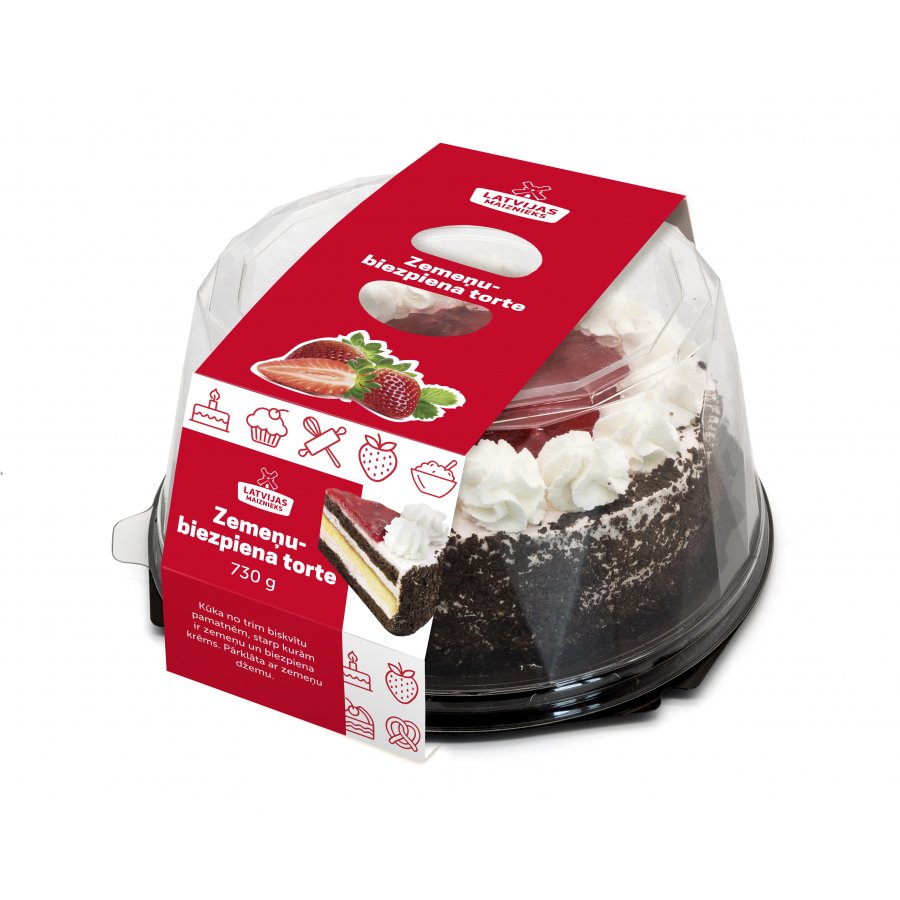 Torte Zemeņu-biezpiena 730g, Latvijas Maiznieks