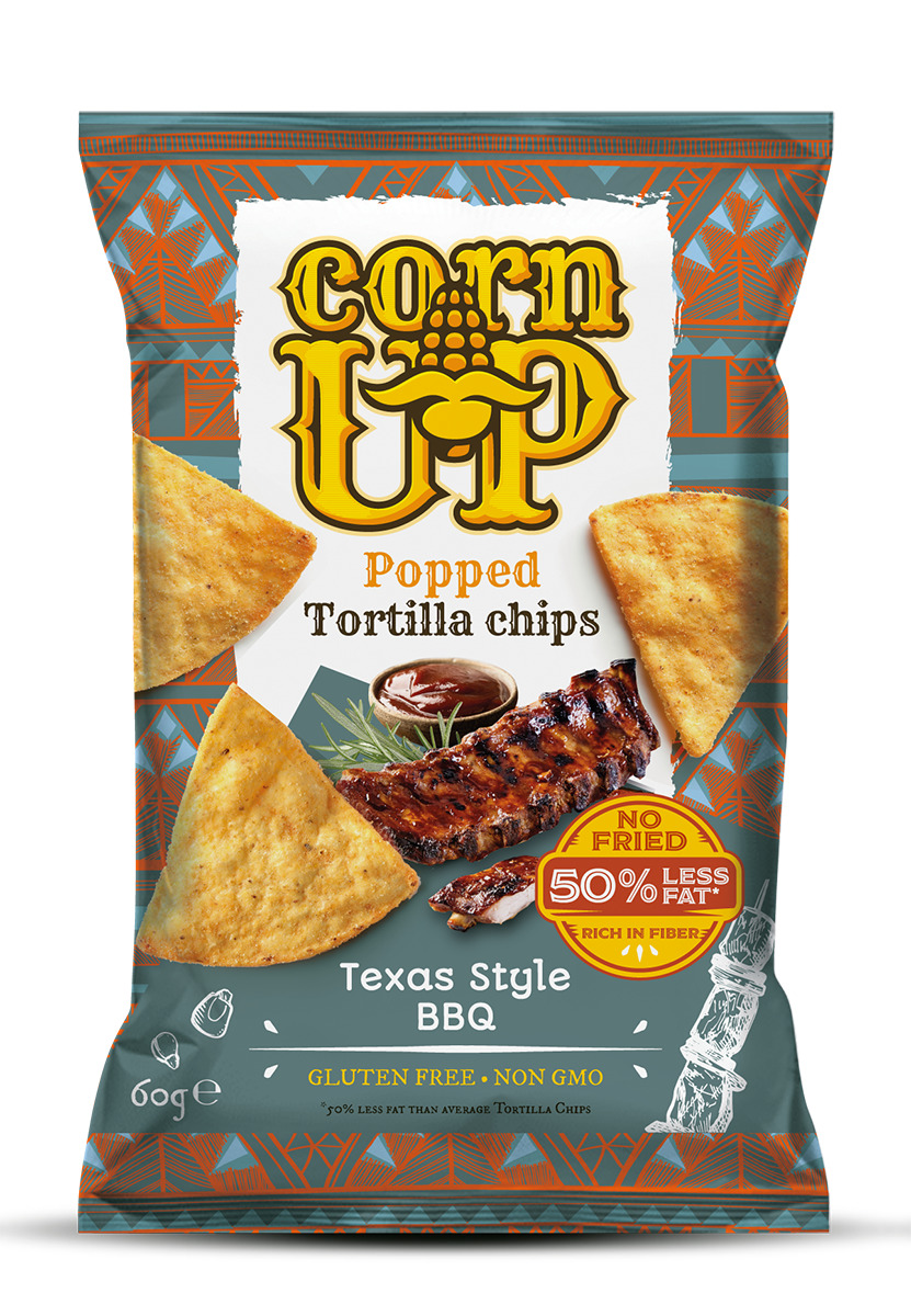 Tortiljas čipsi ar Teksasas bārbekjū garšu 60g, Corn Up