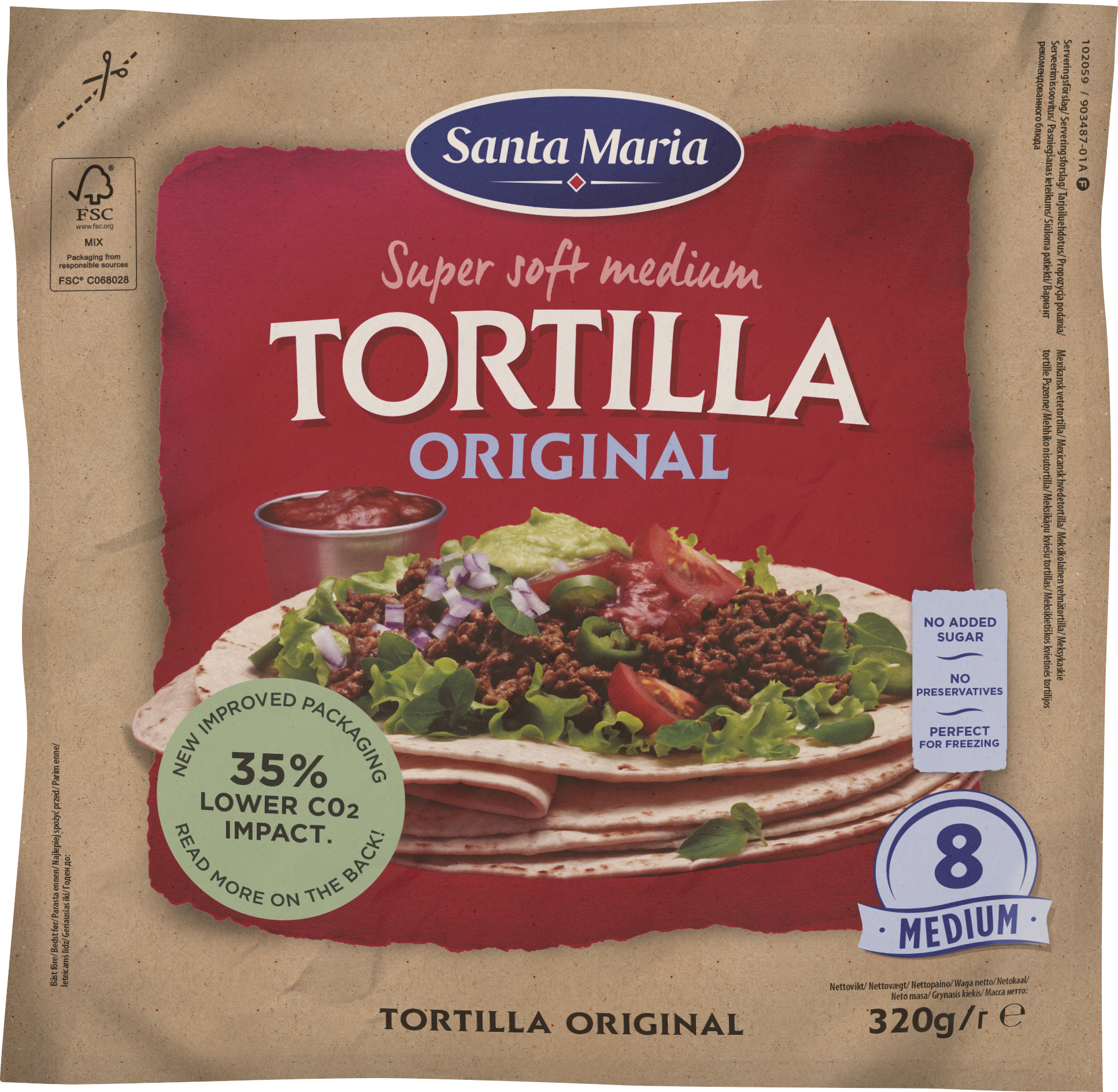 Tortiljas kviešu, Original 320g, Santa Maria