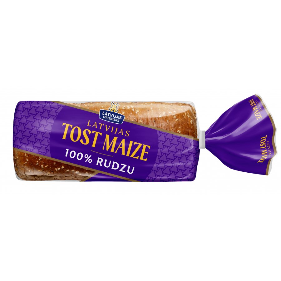 Tostermaize 100% rudzu miltu Latvijas Tost 390g, Latvijas Maiznieks