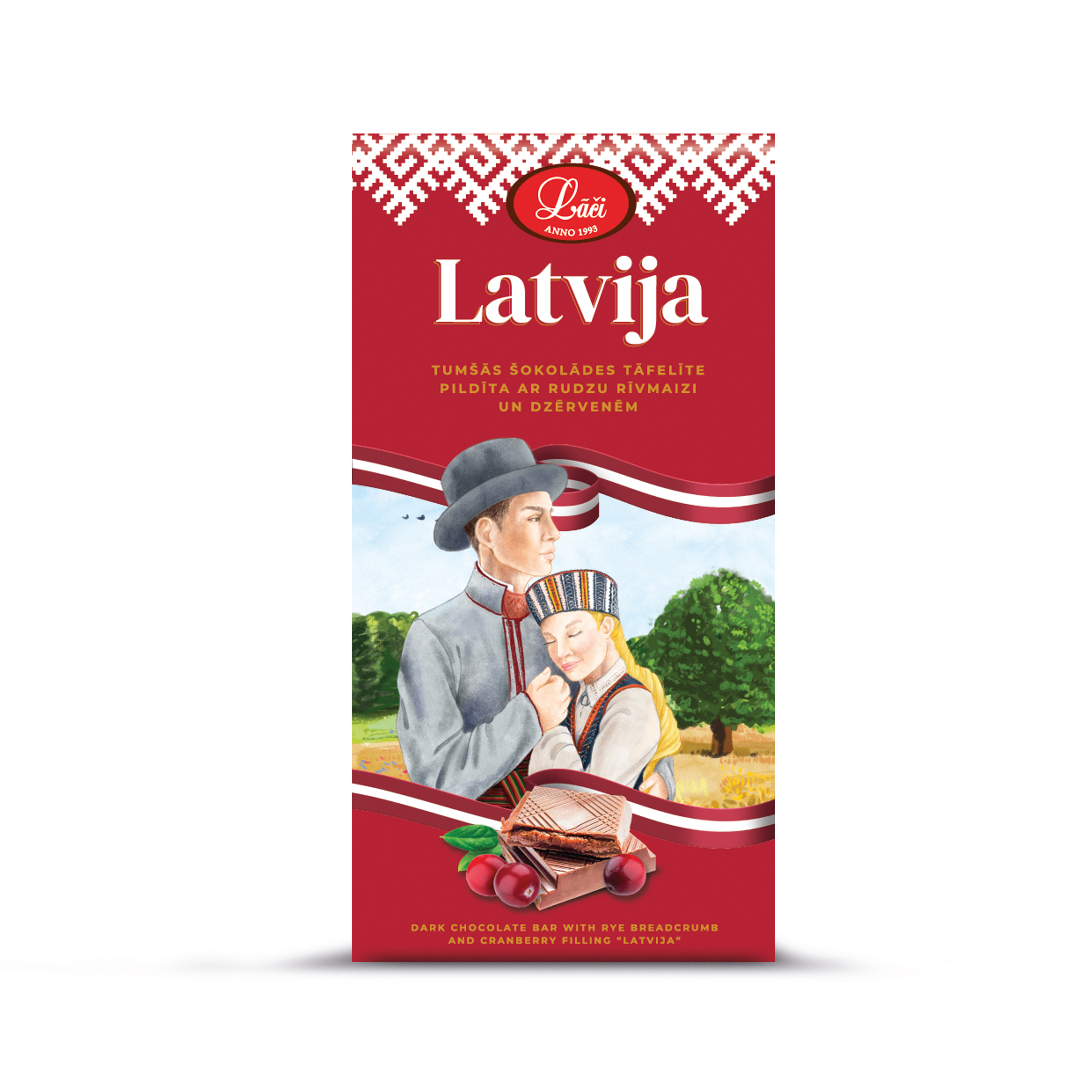 Tumšās šokolādes tāfelīte Latvija 100g, Lāči