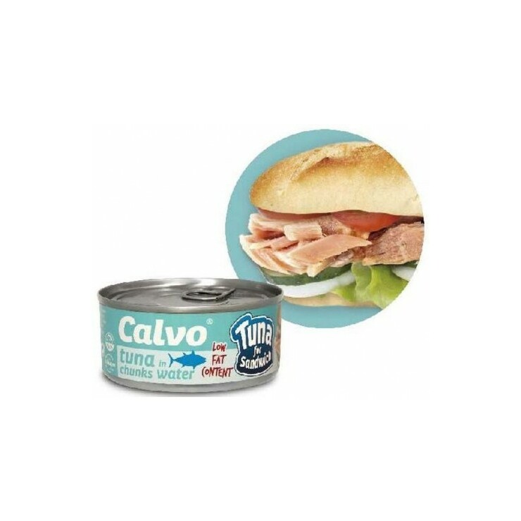 Tuncis mazie gabaliņi savā sulā sviestmaizēm 142g (100g), Calvo