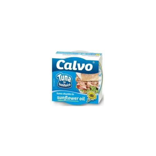 Tuncis mazie gabaliņi sviestmaizēm saulespuķu eļļā 142g (100g), Calvo