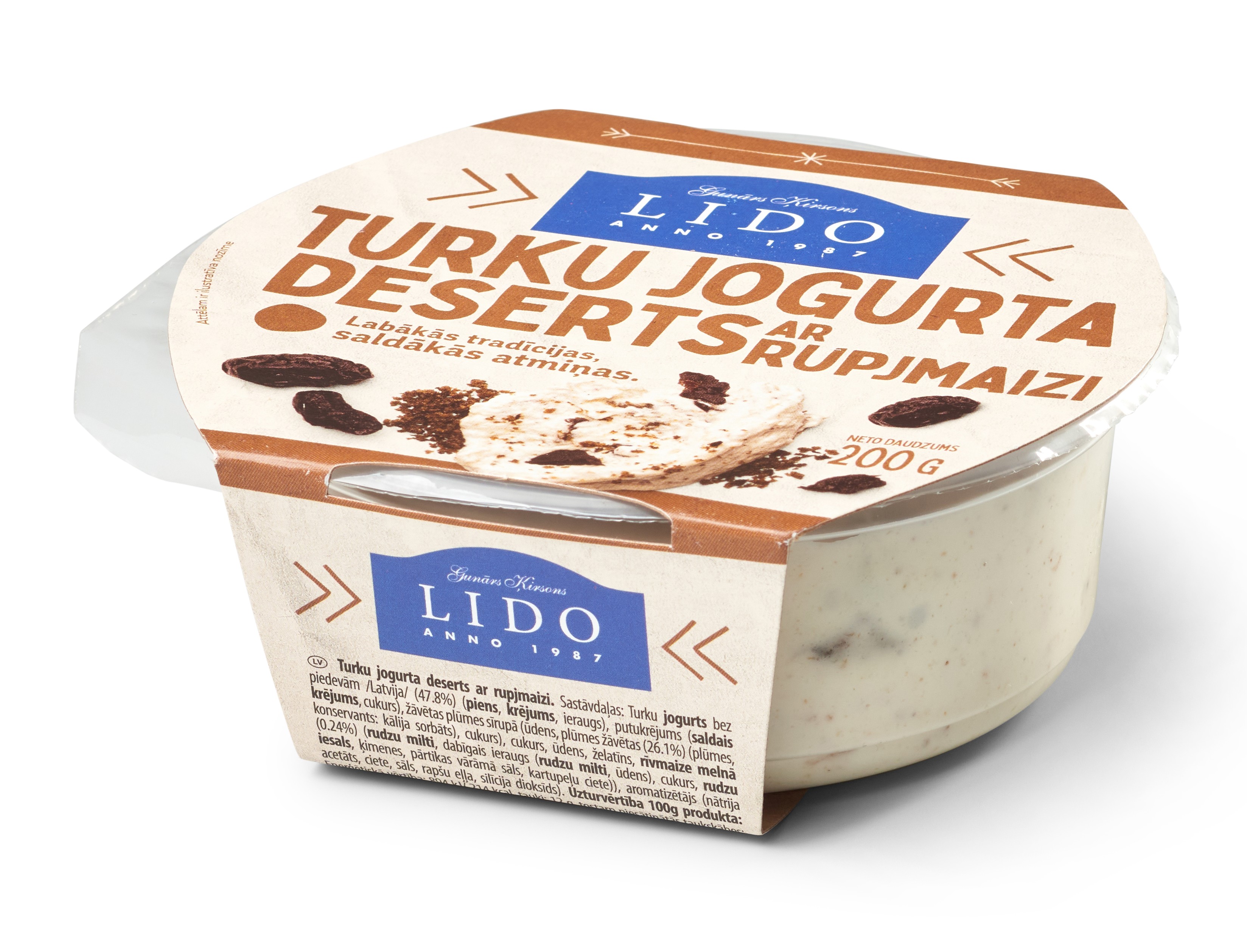 Turku jogurta deserts ar rupjmaizi 200g, Lido