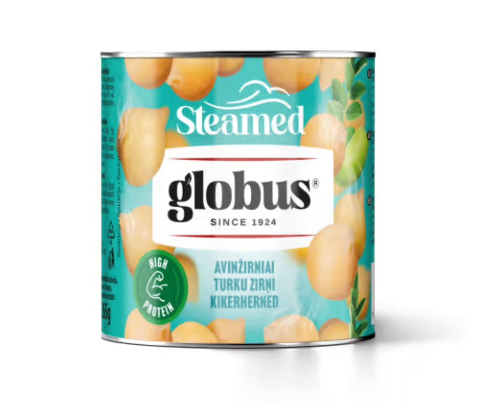 Tvaicēti turku zirņi 425ml/ 300g (265g), Globus