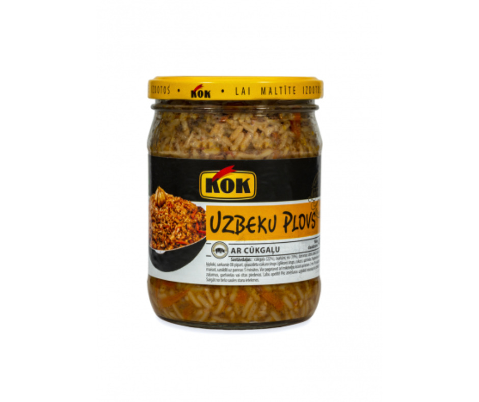 Uzbeku plovs ar cūkgaļu 480g, KOK