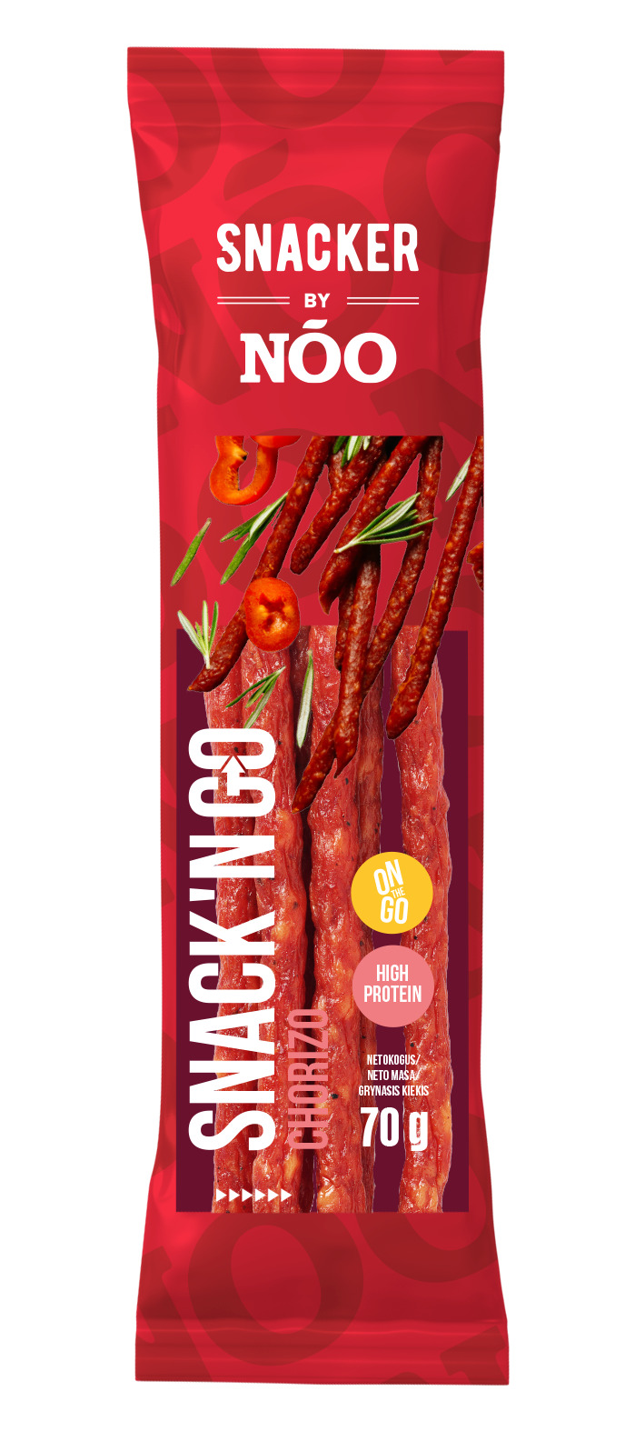 Uzkodu desiņas Snack'n' Go Chorizo 70g, NOO