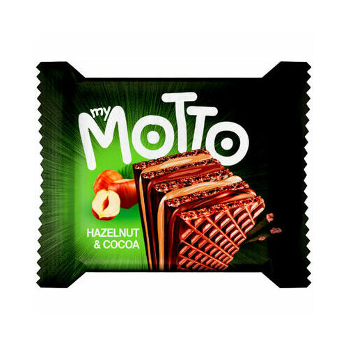 Vafeles ar lazdu riekstu un kakao krēma pildījumu 30g, My Motto