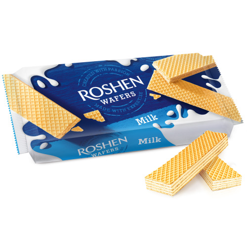 Vafeles ar piena krēma pild. Wafers 216g, Roshen