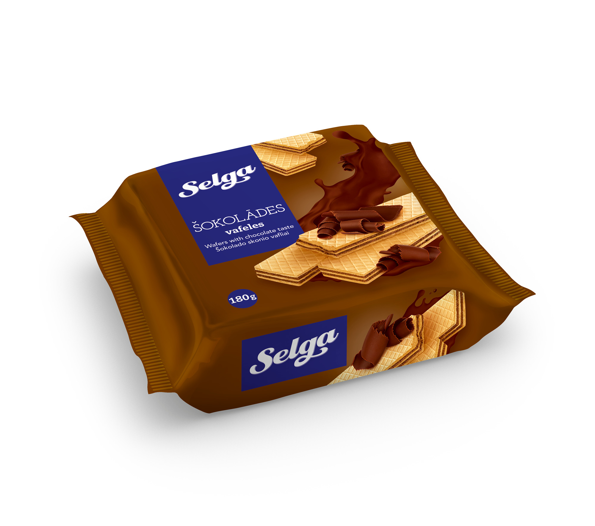 Vafeles ar šokolādes garšu 180g, Selga