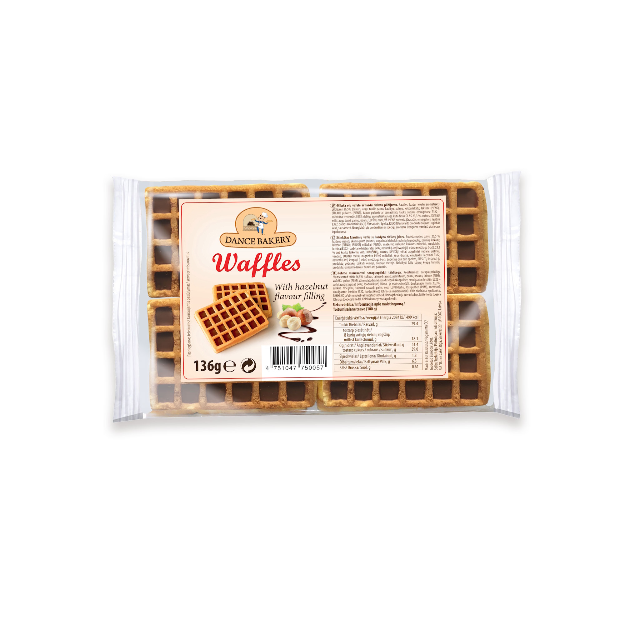 Vafeles mīkstās lazdu riekstu šokolādes 136g, Dance Cake