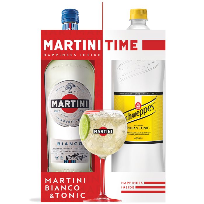 Vermuts Martini Bianco 15% 1l + Tonic 1.35l