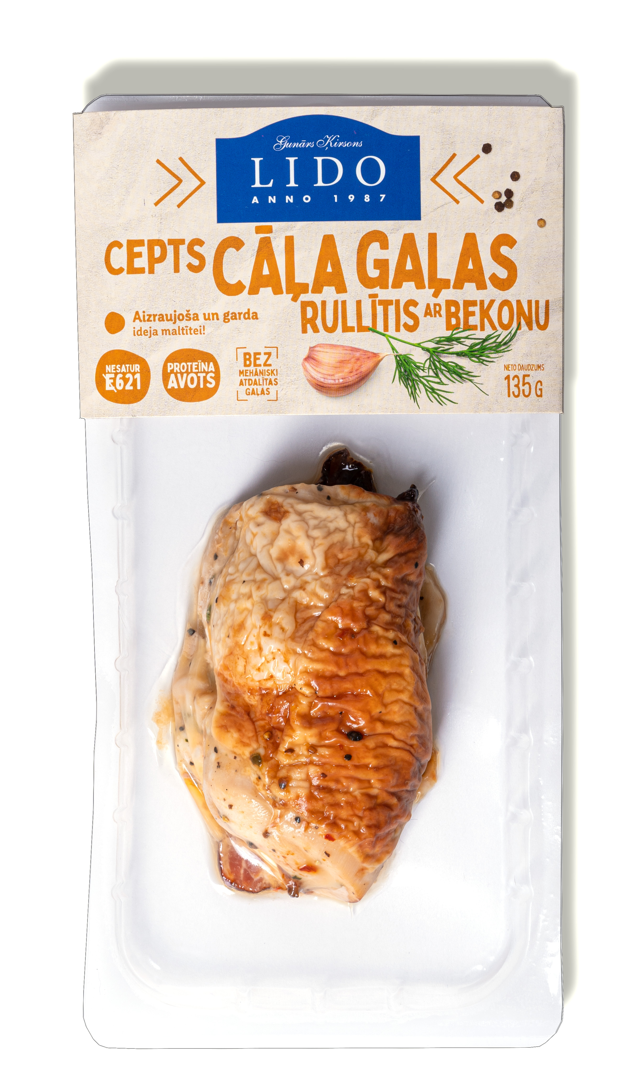 Vistu rullītis ar bekonu cepts 0.135 ("skin")