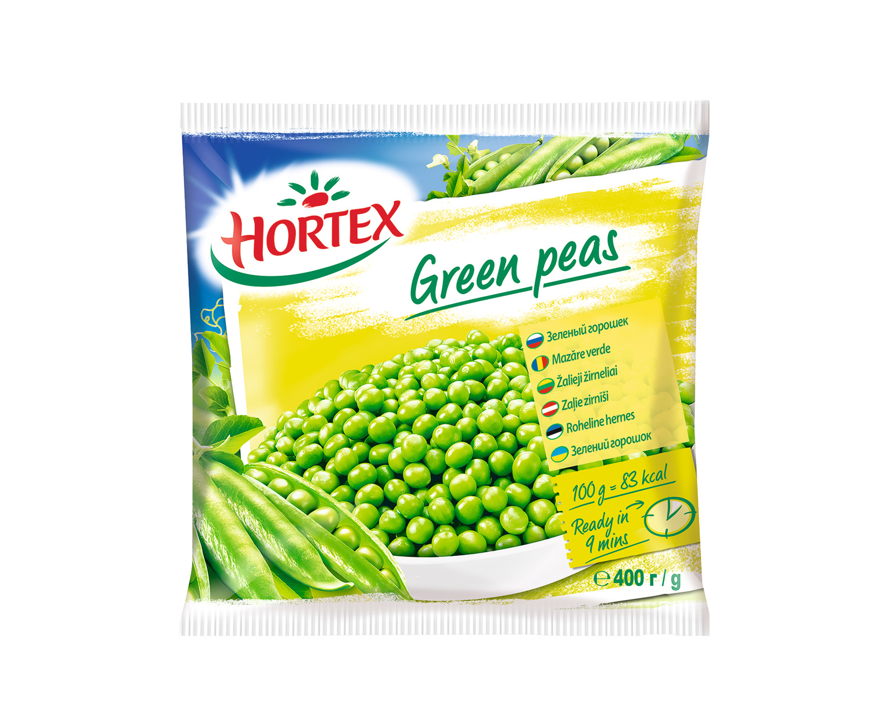 Zaļie zirnīši 400g, Hortex