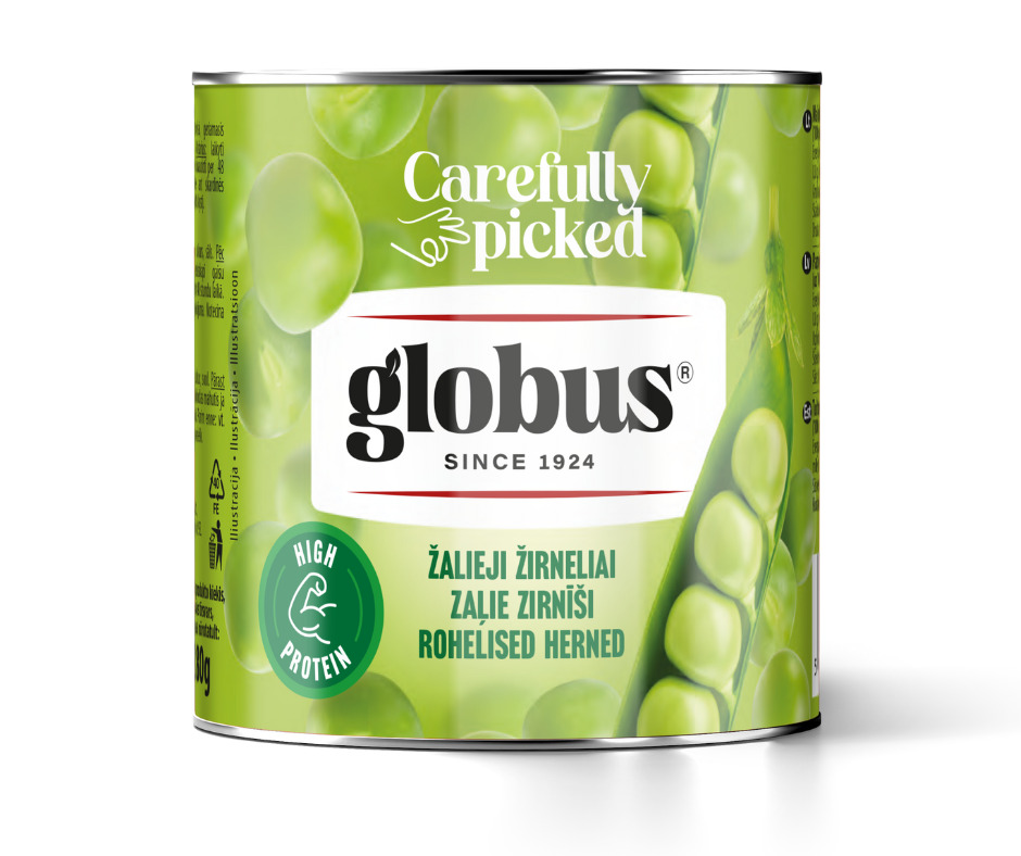 Zaļie zirnīši 425ml/ 400g (265g) EO, Globus