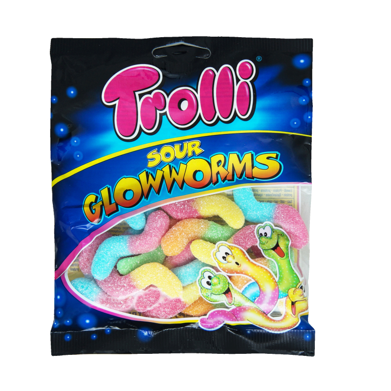 Želejkonfektes Glowworms Trolli 100g