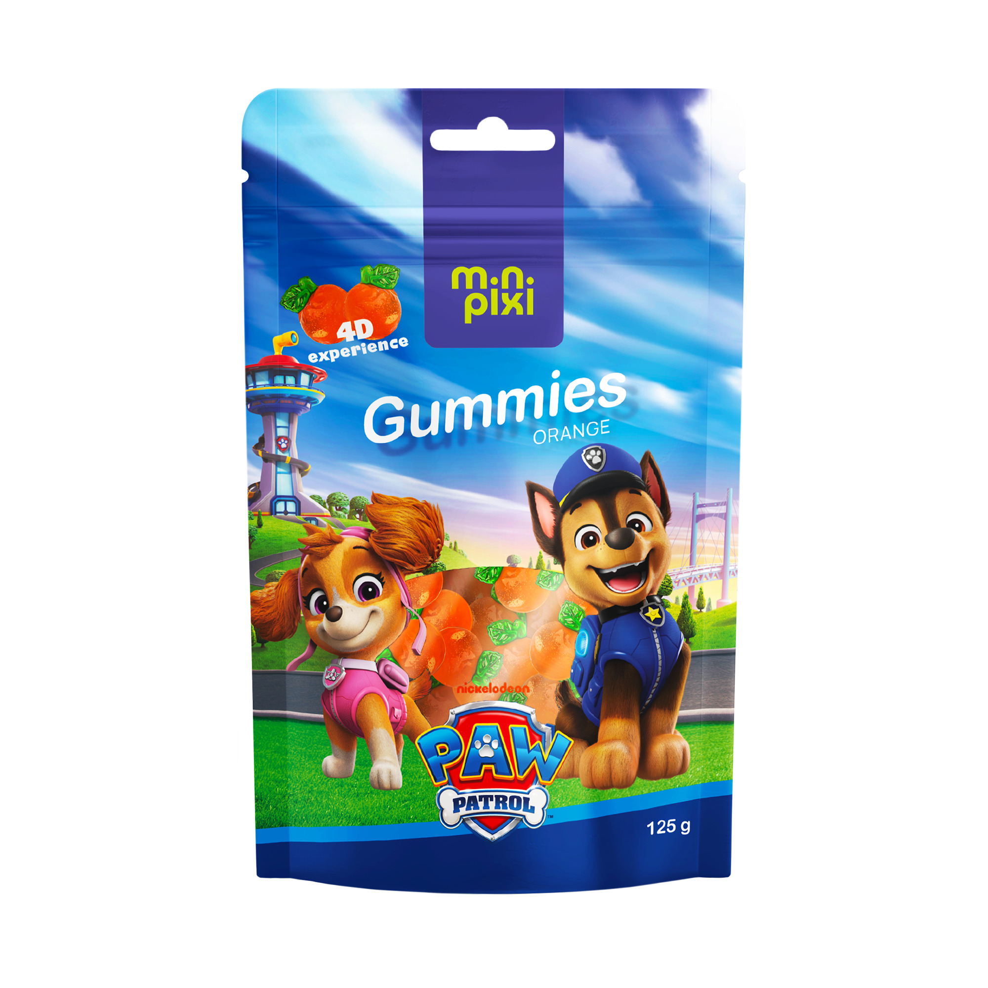Želejkonfektes Orange Paw Patrol 125g, Mini Pixi