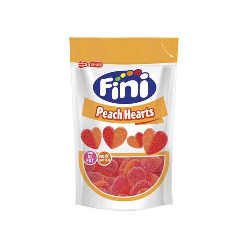 Želejkonfektes Peach hearts 150g, Fini.
