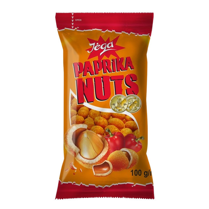 Zemesrieksti kraukšķīgā apvalkā ar paprikas garšu 100g, Jega