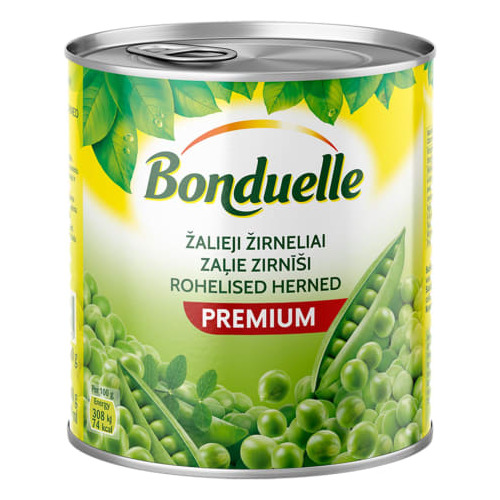 Zirņi zaļie 800g (530g), Bonduelle
