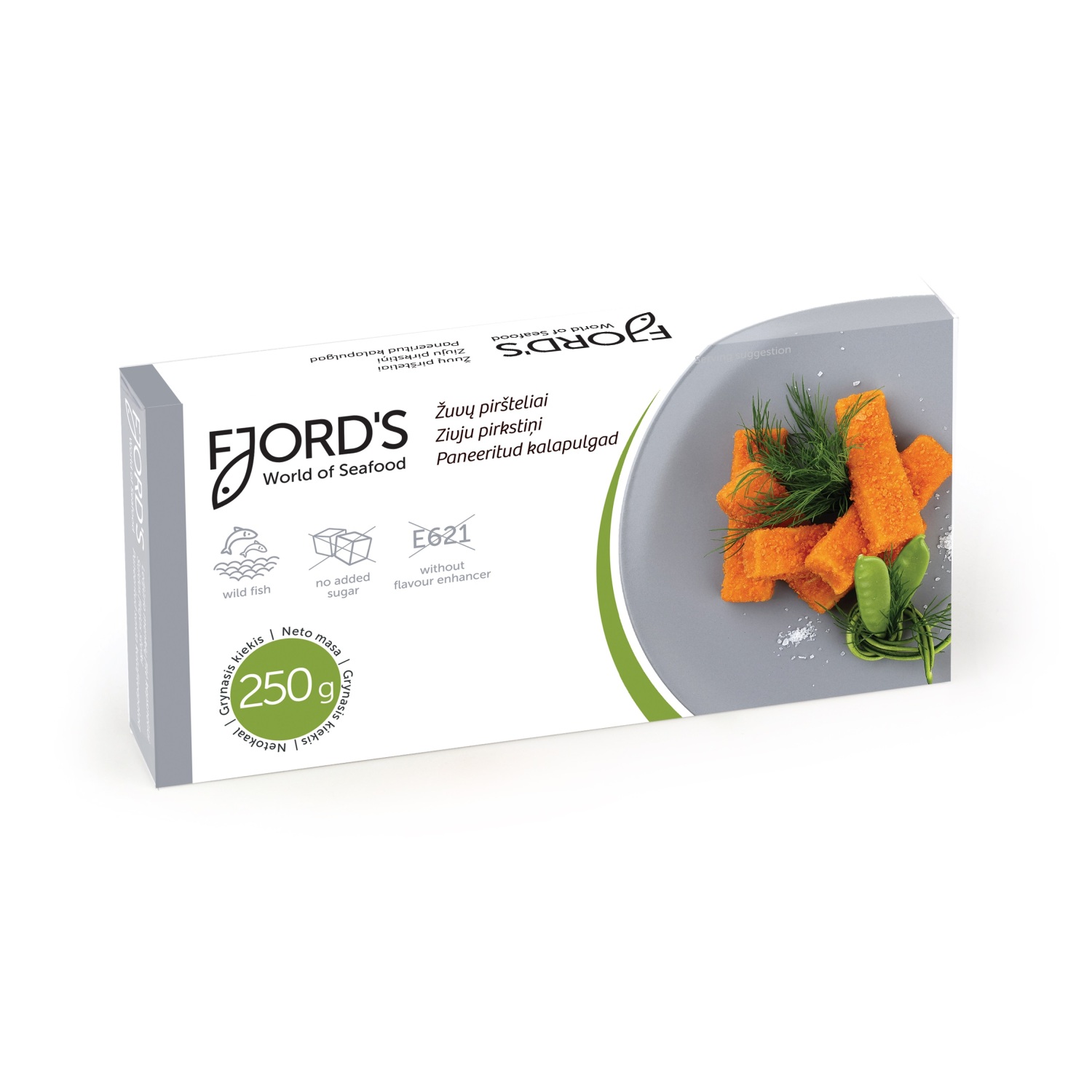 Zivju pirkstiņi 250g,Fjords